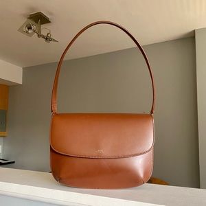 APC Sarah Shoulder flap bag in Nut Brown